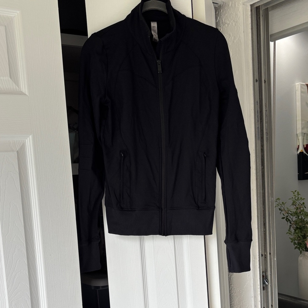 ALO Yoga Black Bomber Jacket Zip up size Small
